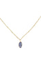 Zusss Ketting met glassteen - Donkerblauw