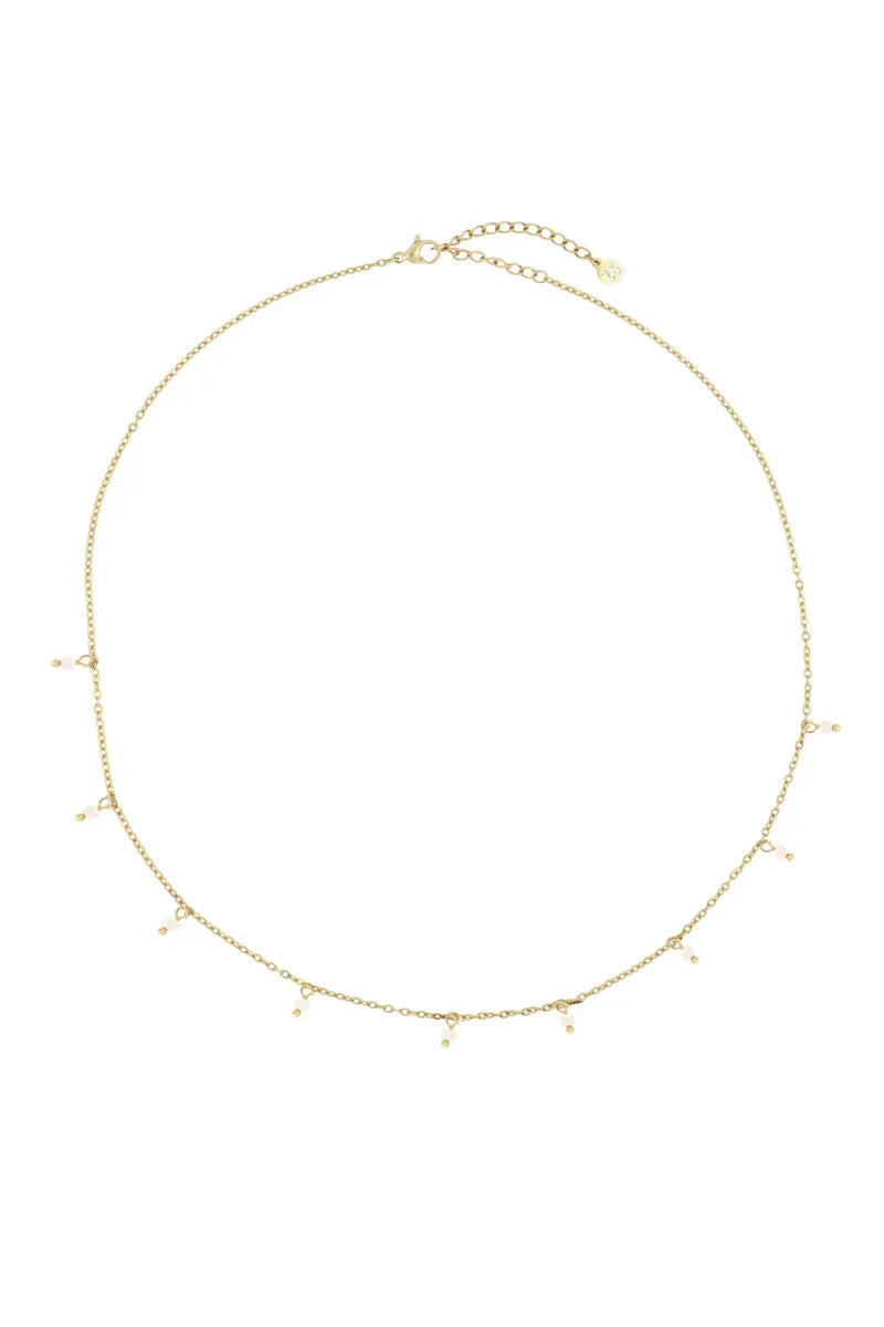 Zusss Ketting met steentjes - Off-white
