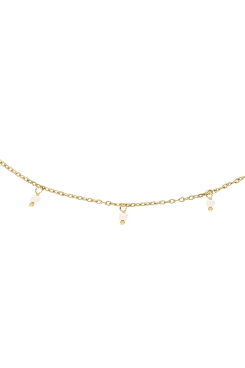Zusss Ketting met steentjes - Off-white