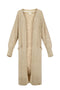 Zusss Lang Gebreid Vest - Zand