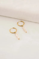 Zusss Oorbellen met steentjes - Off-white