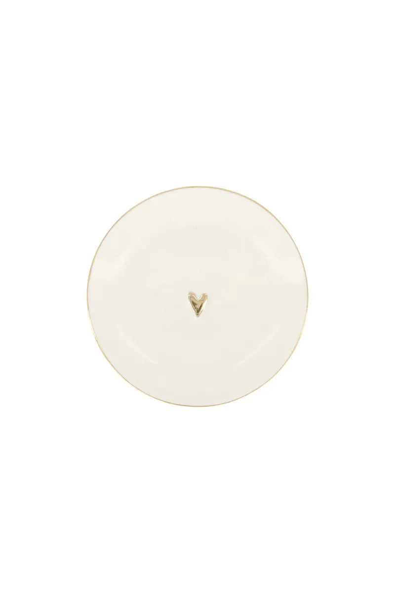 Zusss Wandbordje Goud Hartje - Wit