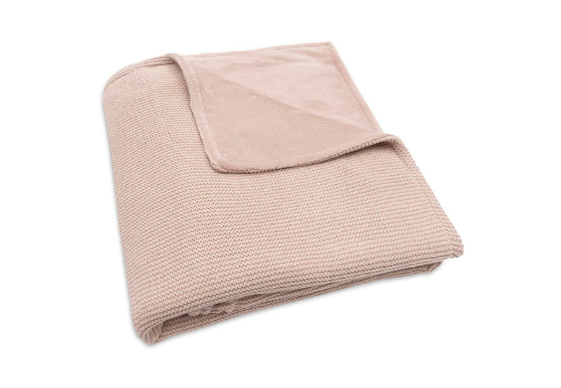 Jollein - Deken Ledikant 100 x 150 Basic Knit - Wild Rose/Fleece