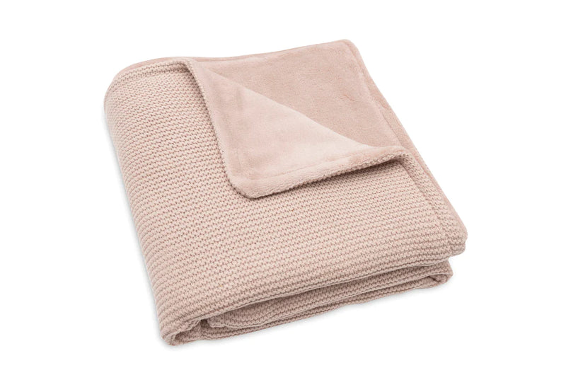 Jollein - Deken Wieg 75 x 100 Basic Knit - Wild Rose/Fleece