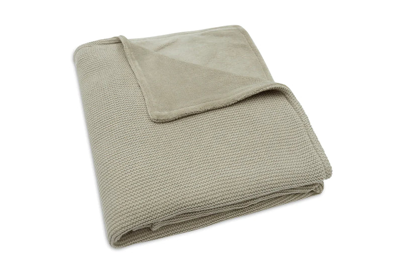 Jollein - Deken Ledikant 100 x 150 Basic Knit - Olive Green/Fleece