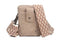 Telefoon Tasje - Taupe met lichtroze / bruin schouderband