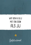 Wat ben ik blij met een zoon als jij - Studio LUV kaarten
