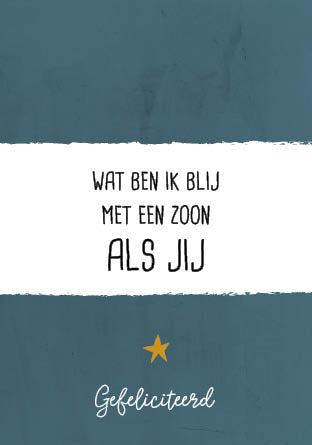 Wat ben ik blij met een zoon als jij - Studio LUV kaarten