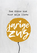 Een dikke kus voor mijn lieve jarige zus - Studio LUV kaarten