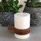 Kaars met leren band - Geloof, Hoop & Liefde