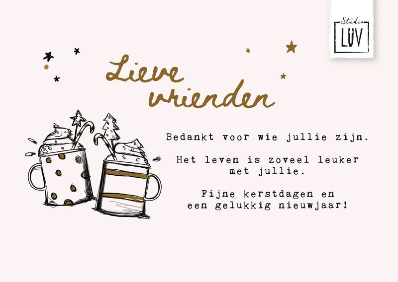 Studio LUV Kerstkaart - Lieve vrienden