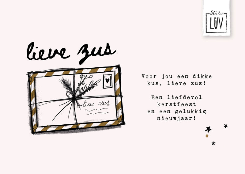 Studio LUV Kerstkaart - Lieve zus