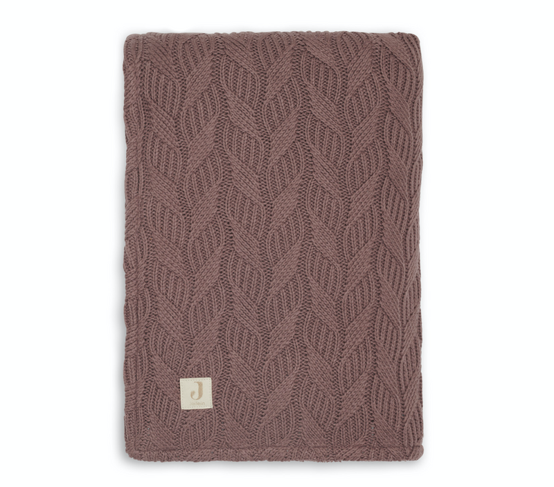 Jollein Wieg Deken 75x100cm - Spring Knit - Chestnut/Coral Fleece