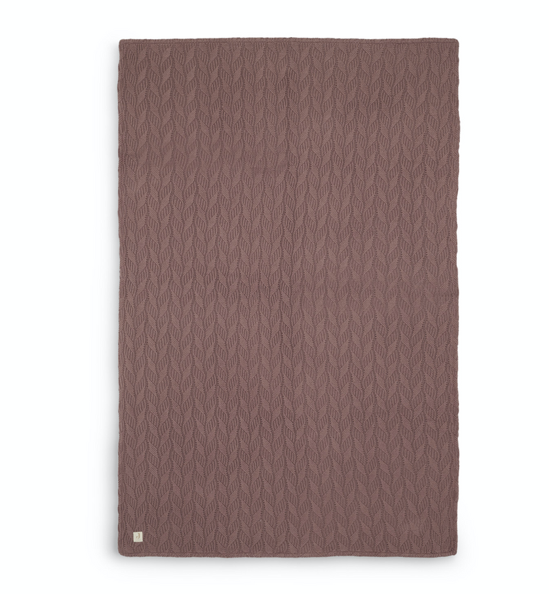 Jollein Wieg Deken 75x100cm - Spring Knit - Chestnut/Coral Fleece