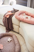 Jollein Wieg Deken 75x100cm - Spring Knit - Chestnut/Coral Fleece