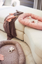 Jollein Wieg Deken 75x100cm - Spring Knit - Chestnut/Coral Fleece