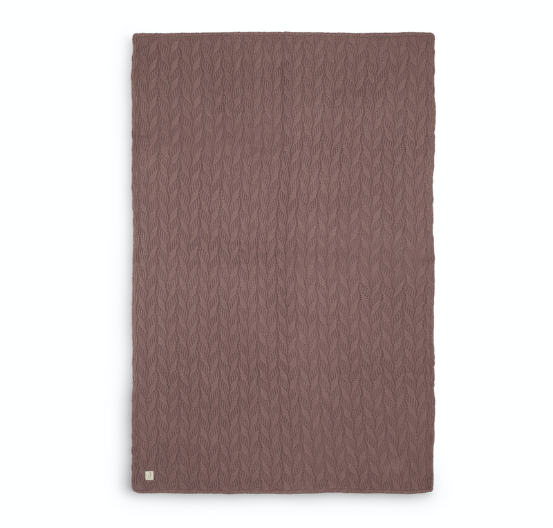 Jollein Ledikant Deken 100x150cm - Spring Knit - Chestnut/Coral Fleece