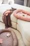 Jollein Ledikant Deken 100x150cm - Spring Knit - Chestnut/Coral Fleece