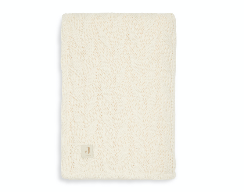 Jollein Wieg Deken 75x100cm - Spring Knit - Ivory/Coral Fleece