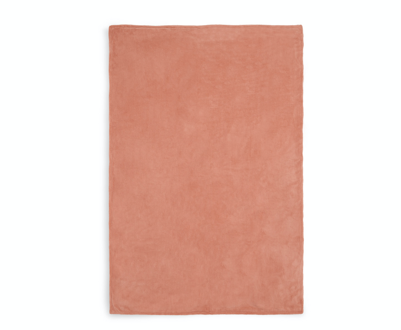 Jollein Wieg Deken 75x100cm - Spring Knit - Rosewood/Coral Fleece