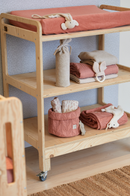 Jollein Wieg Deken 75x100cm - Spring Knit - Rosewood/Coral Fleece