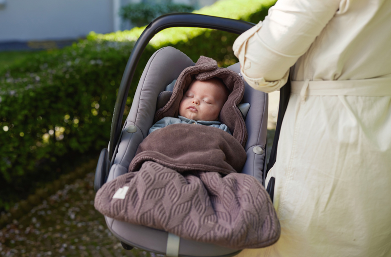 Jollein Voetenzak voor Autostoel en Kinderwagen - Spring Knit - Chestnut