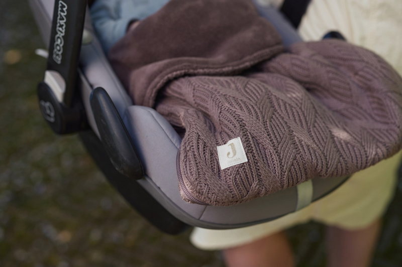 Jollein Voetenzak voor Autostoel en Kinderwagen - Spring Knit - Chestnut