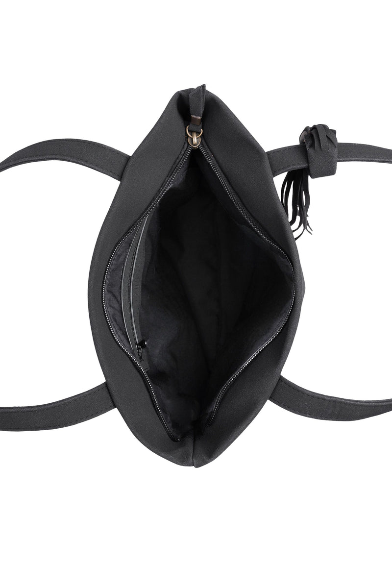Zusss Basic Shopper met kwast - Zwart