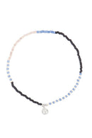 Zusss Fijn Kralenarmbandje - Grijsblauw/Zwart/Zand