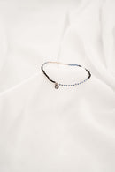 Zusss Fijn Kralenarmbandje - Grijsblauw/Zwart/Zand