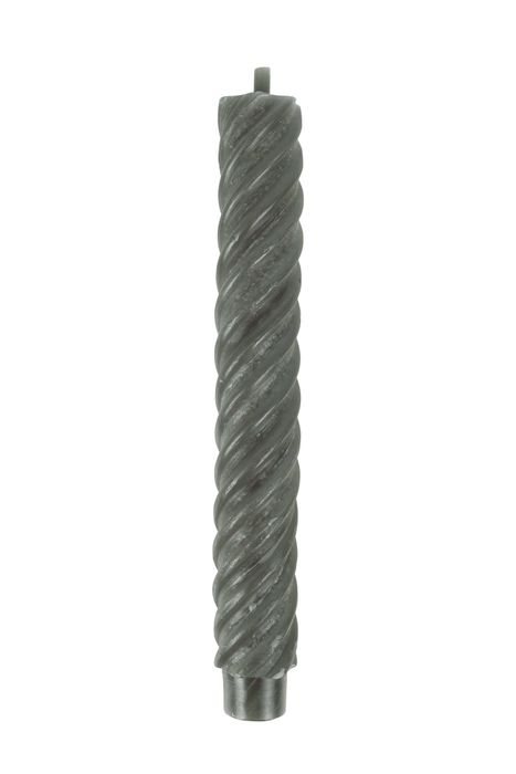 Zusss Gedraaide Kaars - 20cm - Grijs-Groen