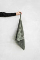 Zusss Handdoek Geblokt - Donkergroen
