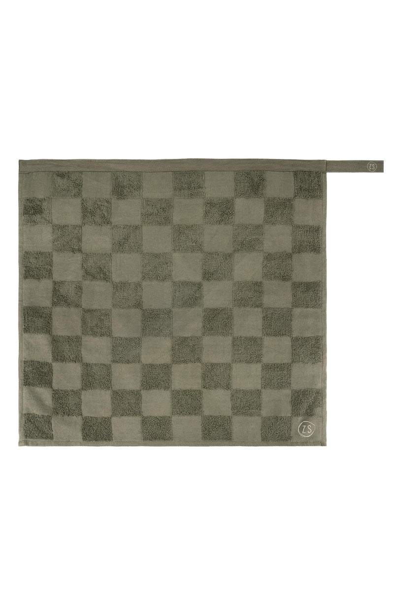 Zusss Handdoek Geblokt - Donkergroen