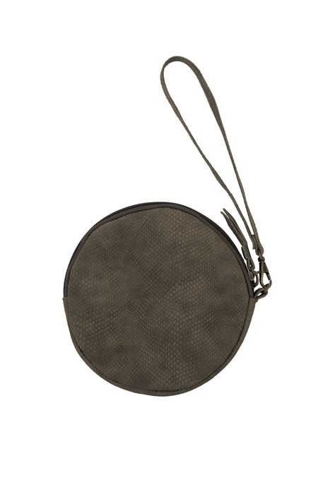 Zusss Kekke Ronde Clutch - Snake Grijs / Groen