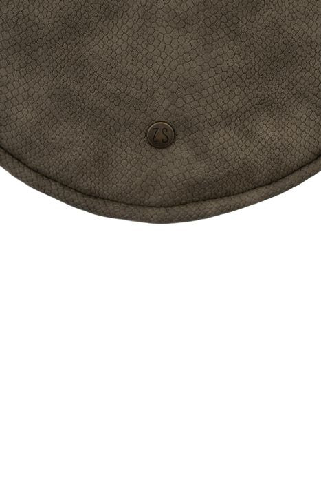 Zusss Kekke Ronde Clutch - Snake Grijs / Groen