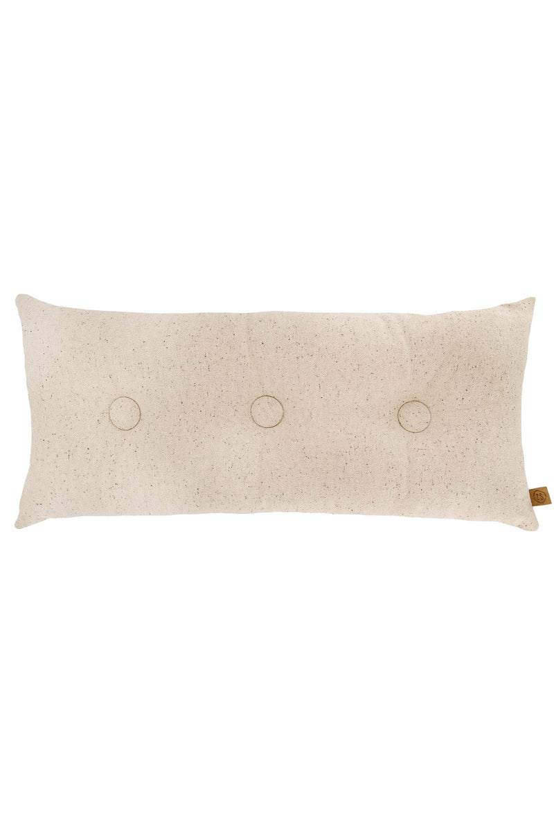 Zusss Kussen met knopen - 70x30cm - Zand / Gespikkeld