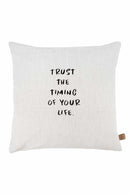 Zusss Kussen Trust the timing - 45x45cm - Peper en zout