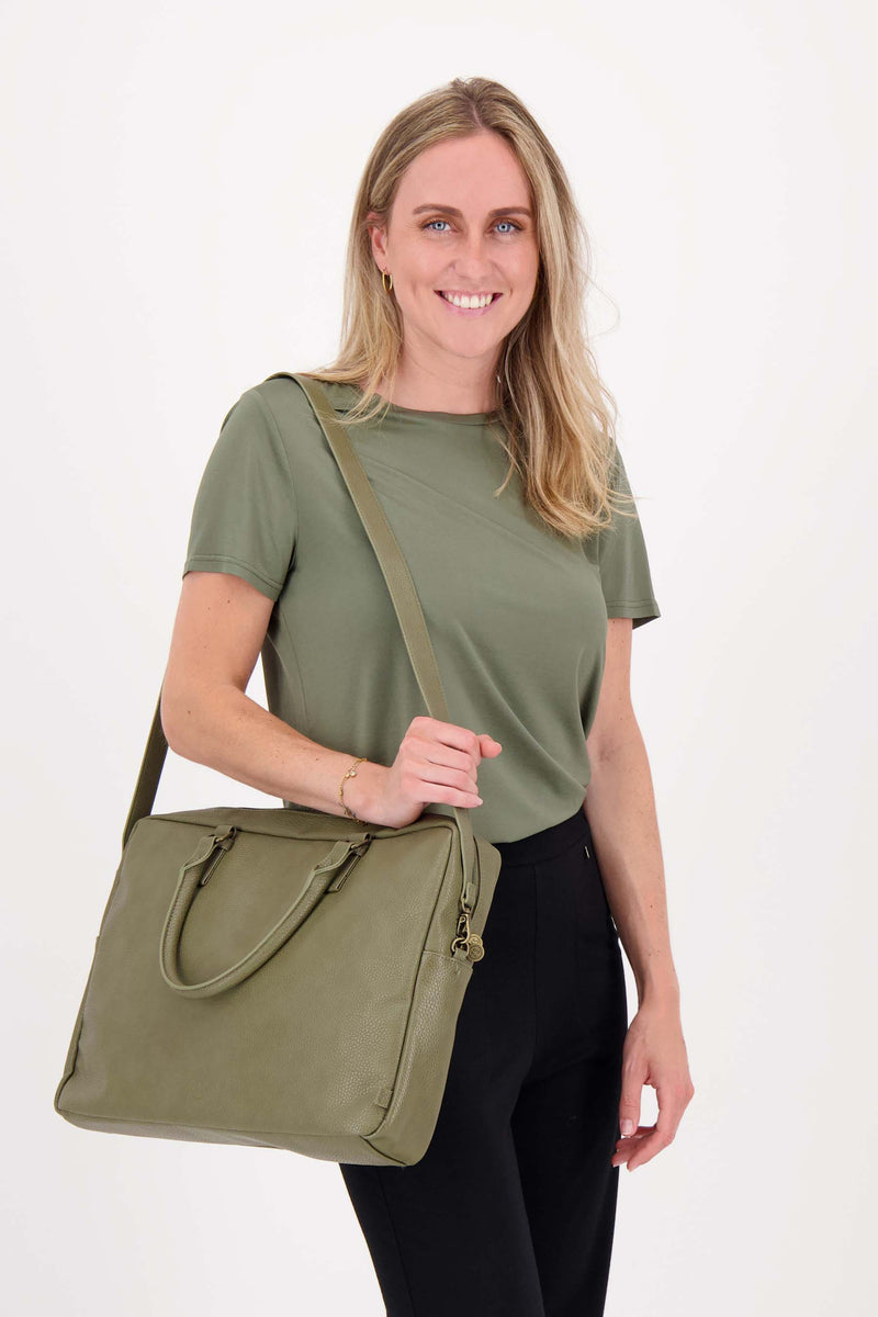 Zusss Laptoptas - Olijfgroen