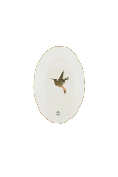Zusss Ovalen Schaaltje - Vogel Wit