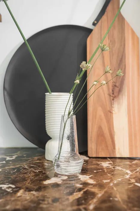Zusss Polystone Vaas met ribbels - Off White