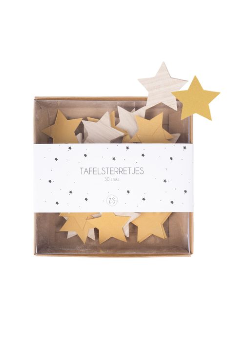 Zusss Tafelsterretjes Hout/Papier - Goud Glitter