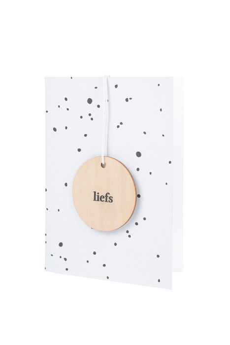 Zusss Wenskaart met houten tag - Liefs
