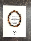 Armband hout bruin/zwart maat 23