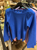 Shirt met boothals - blauw - Maat s/m