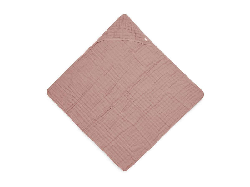 Jollein Badcape Wrinkled Cotton - 75x75cm - Rosewood