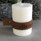 Kaars met leren band - Sta op en schitter