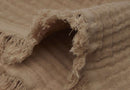 Jollein Wieg Deken Muslin Fringe - 75x100cm - Ivory/ Storm Grey/ Biscuit