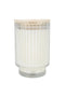 Zusss Geurkaars in glas met ribbels - Schone was - Wit