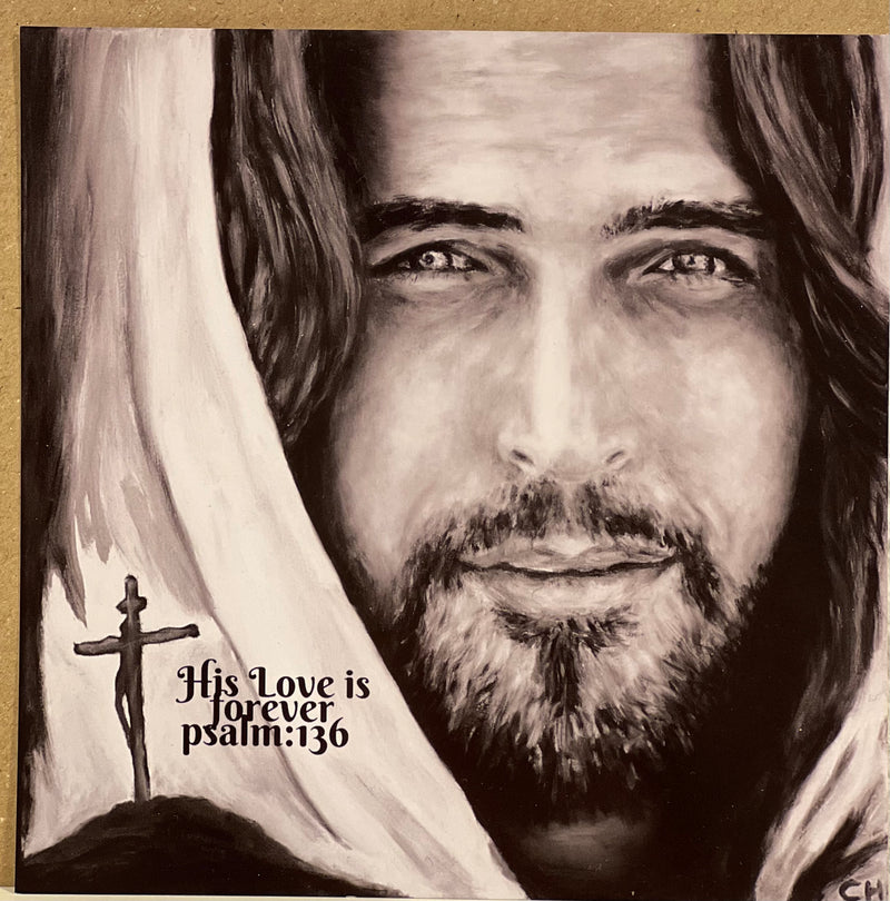 Kaart Jezus - His love is forever - Psalm 136