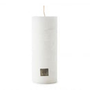 Rustic Candle frosted white 7x18